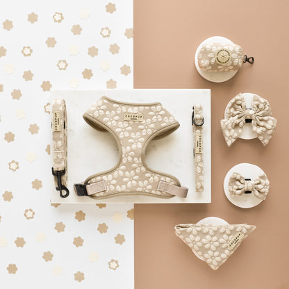 Luxe Adjustable Neck HARNESS - Mocha Flower
