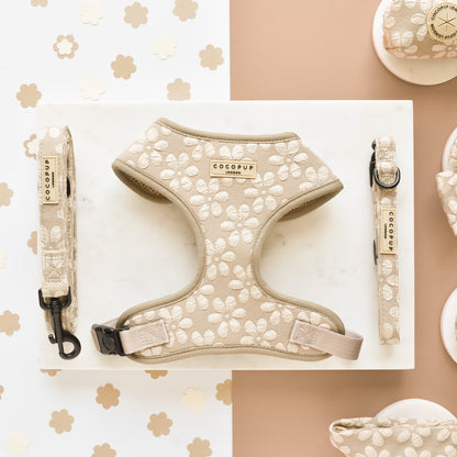 Luxe Adjustable Neck HARNESS - Mocha Flower