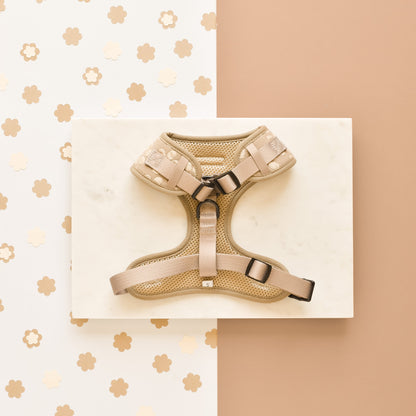 Luxe Adjustable Neck HARNESS - Mocha Flower
