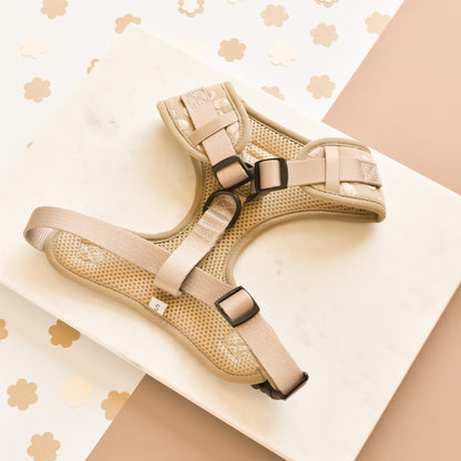 Luxe Adjustable Neck HARNESS - Mocha Flower