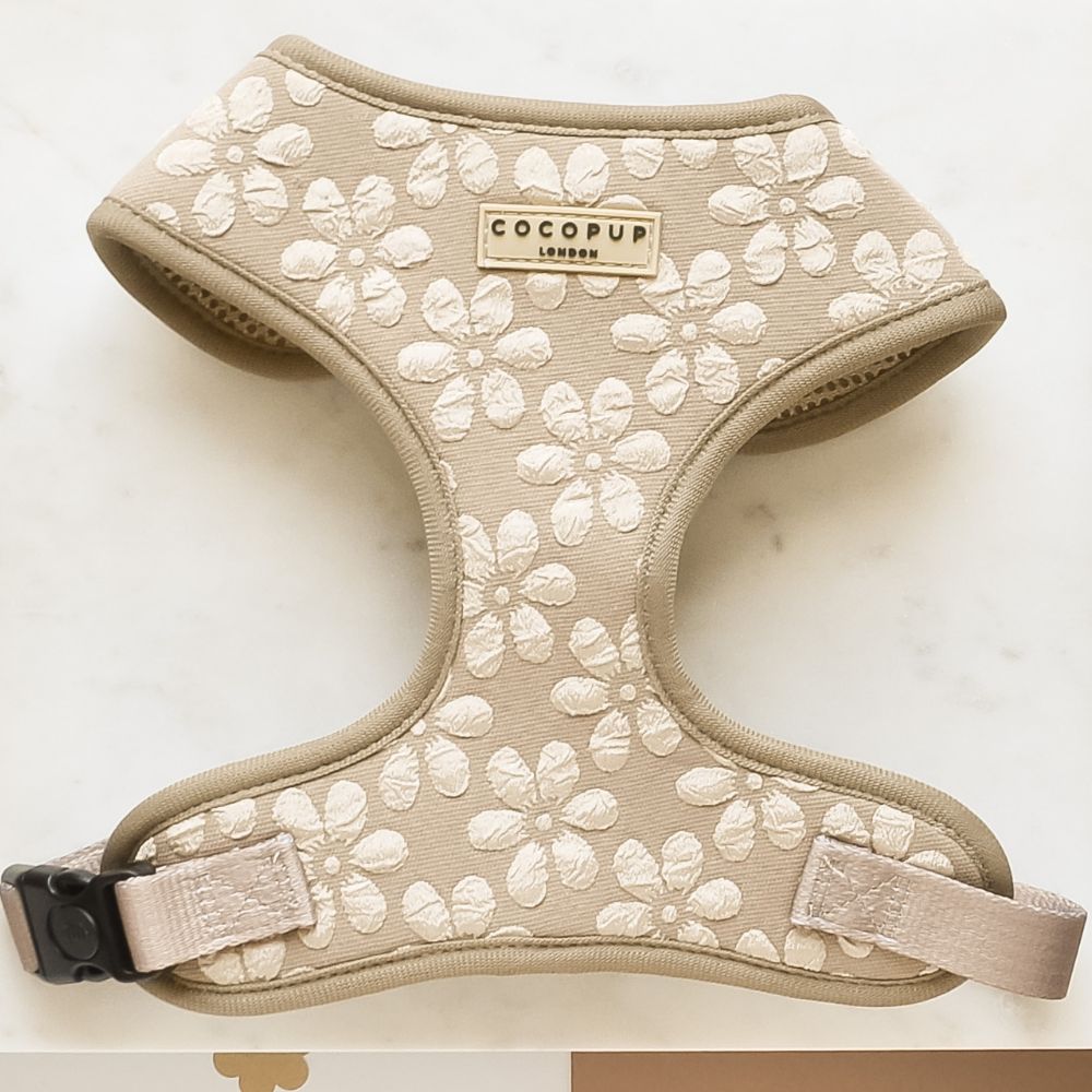 Luxe Adjustable Neck HARNESS - Mocha Flower